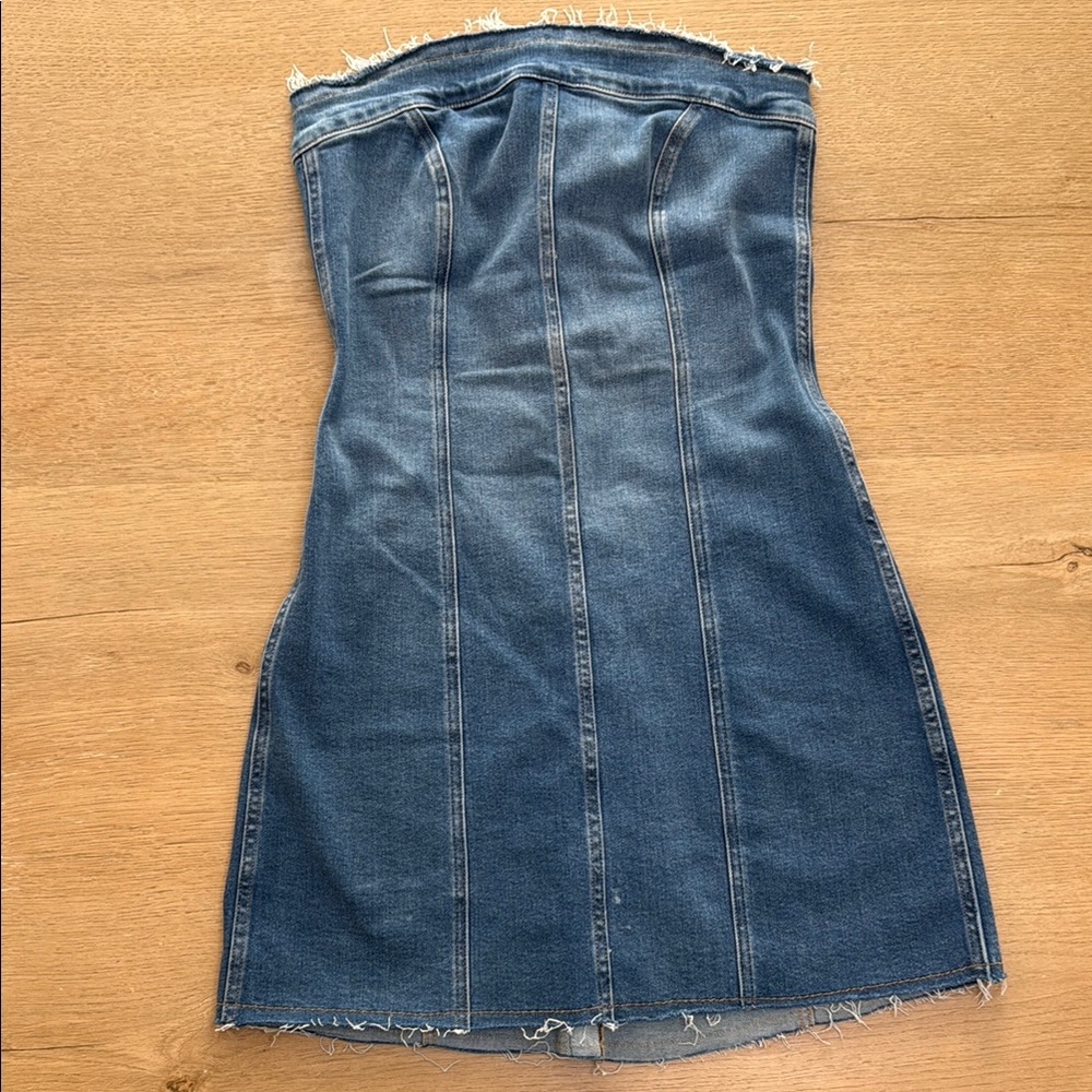 Good American Denim Strapless Tube Mini Dress